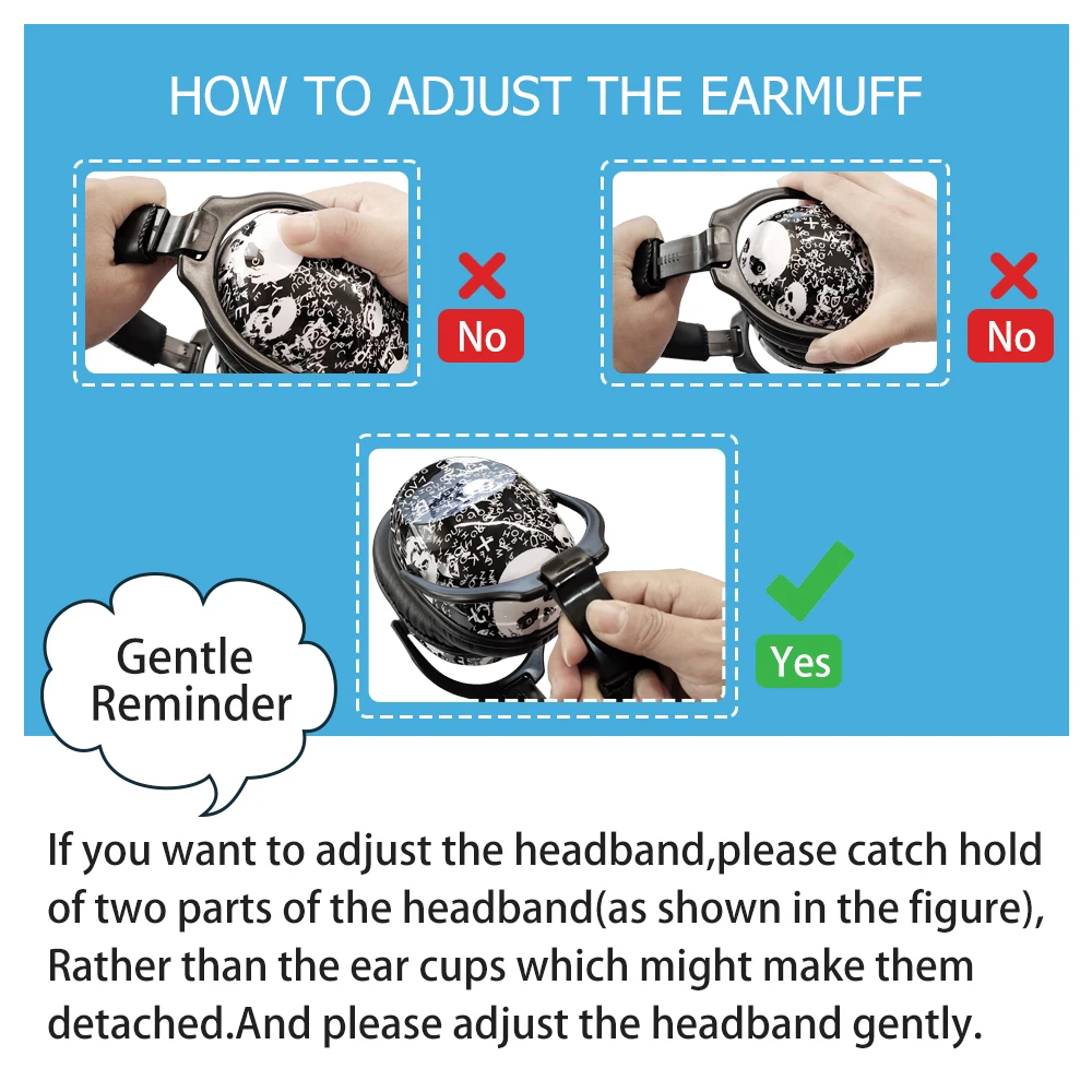 ZOHAN الاطفال حماية الأذن غطاء للأذنين سلامة إلغاء الضوضاء سماعات للأطفال التوحد طفل الأذن حامي الألعاب النارية الجمجمة