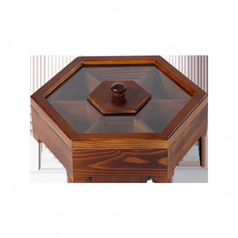 Caja de dulces con acabado de carbón retro de madera de pino | Almacenamiento de madera para snacks, nueces y frutos secos (uso en sala)