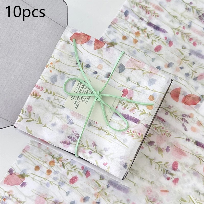 10 Sheets White Floral Paper Bouquet Flower Wrapping Paper Flower Wrapping Paper Cake Baking Gift