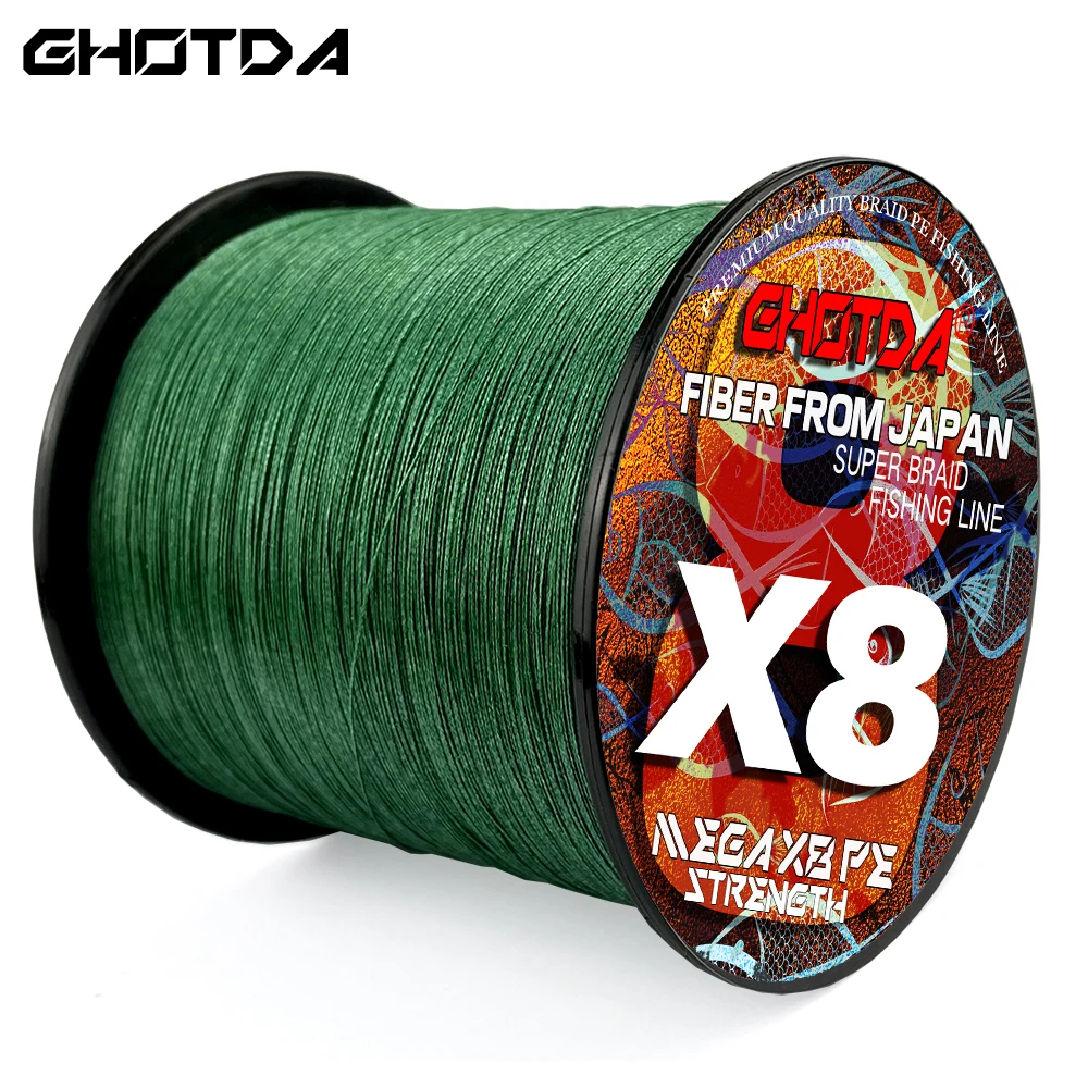 GHOTDA New 8 Strands 1000M 500M 300M Braided Fishing Line Lure Multifilament Fishing Accesories 18 22 131 39 43 52 61 78LB