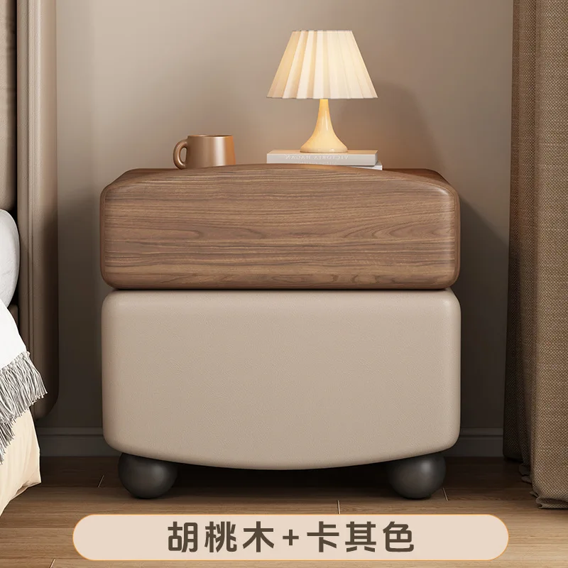 تصميم إبداعي على طراز القرون الوسطى من الخشب الصلب بجانب السرير، خفيف فاخر لغرفة النوم الراقية، خزانة تخزين منزلية صغيرة بجانب السرير