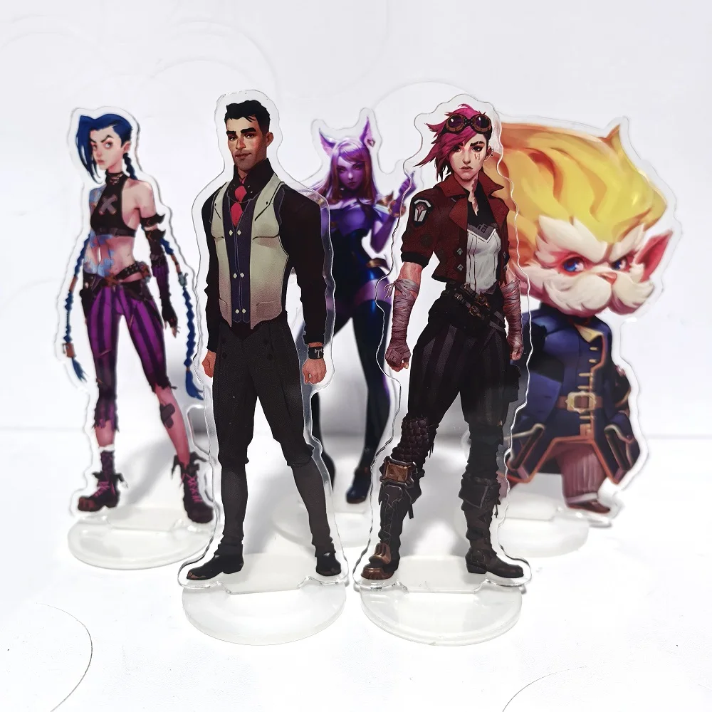 Anime Arcane League of Legends Jinx Vi Acrylic Stand Model Plate Keychain Desk Decoration Friends Gift Figure Display Ornaments