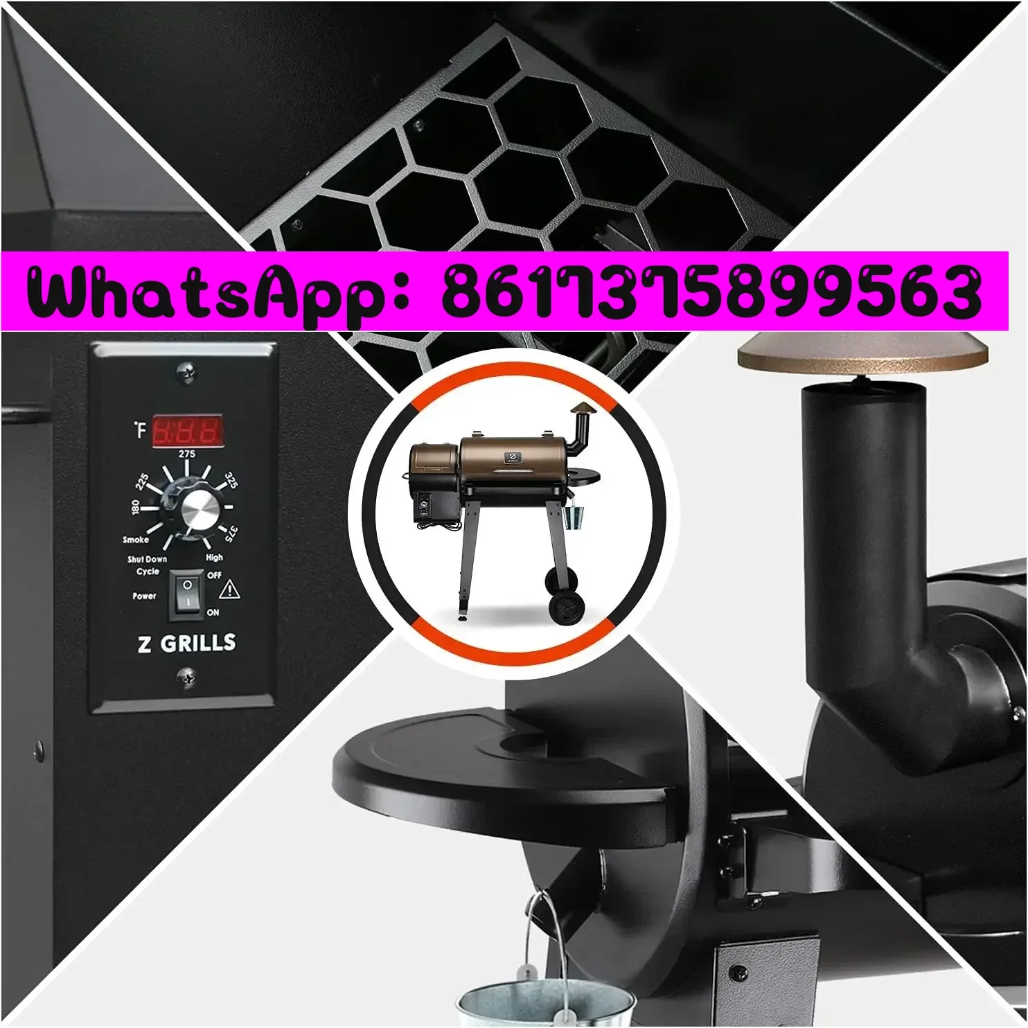 

For Z GRILLS ZPG-450A 2024 Upgrade Wood Pellet Grill & Smoker 6 in 1 BBQ Grill Auto Temperature Control, 450 Sq in Bronze