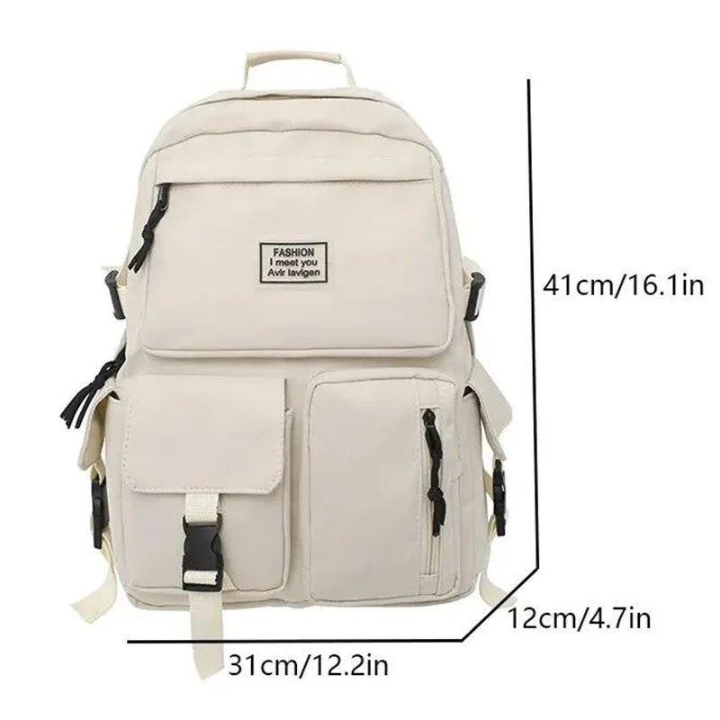 2024 Backpack Large Capacity Light Simple Travel Bag Canvas Backpack Student School Bag Nylon Student Zipper Backpack