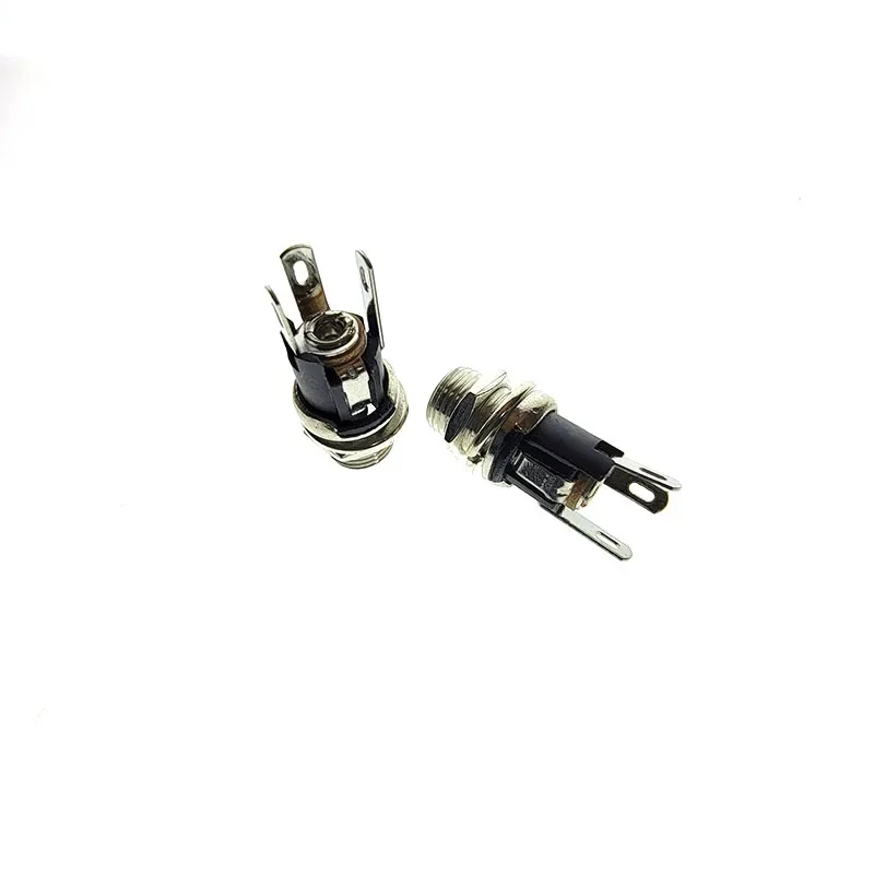 5.5x2.5 5.5mmx2.1mm DC Power Supply Adapter Connector Female Metal Panel Mount Socket Jack DC Connectors Terminal 8.5mm Extended