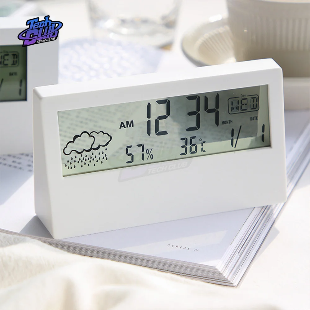 Multifunction Electronic Alarm Clock Student Mute Simple And Children'S Bedroom Smart Digital Clock Thermometer Hygrometer