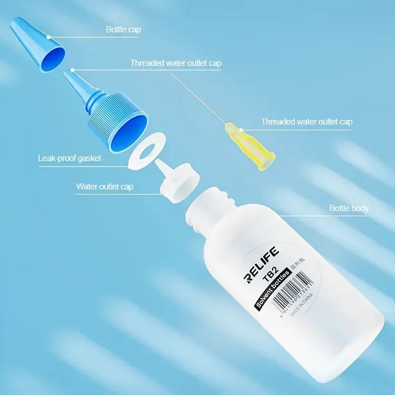 

50ml Solvent empty Bottle with Needle Tip Portable Precision Spray Bottle for Mainboard Cleaning Soldering Flux Alcohol storage