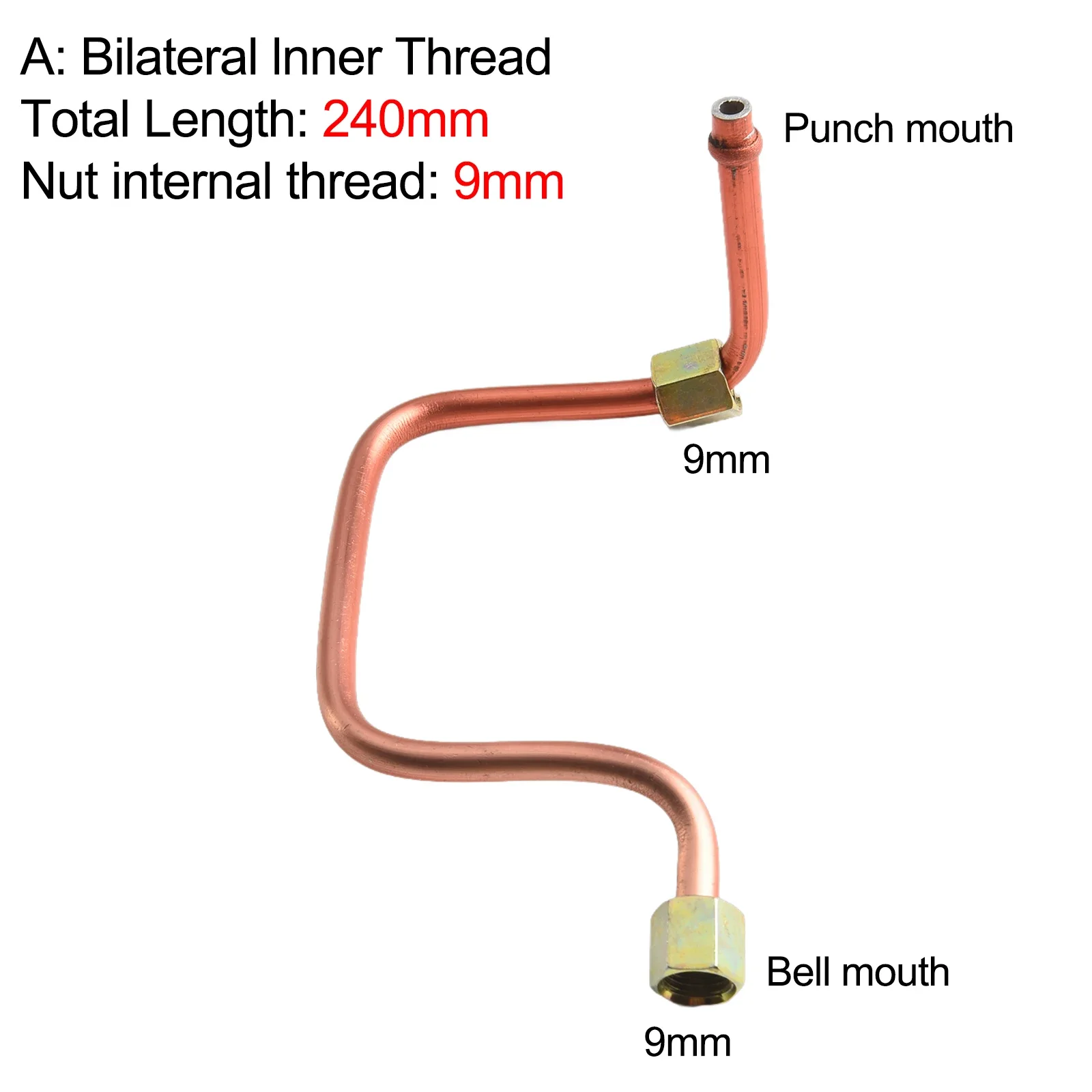 

1pc Air Compressor Exhaust Tube Copper-plated Aluminum High-pressure Hose Extension Air Pump Pipe Small Household Air Compressor