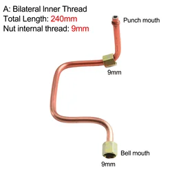 1pc Air Compressor Exhaust Tube Copper-plated Aluminum High-pressure Hose Extension Air Pump Pipe Small Household Air Compressor