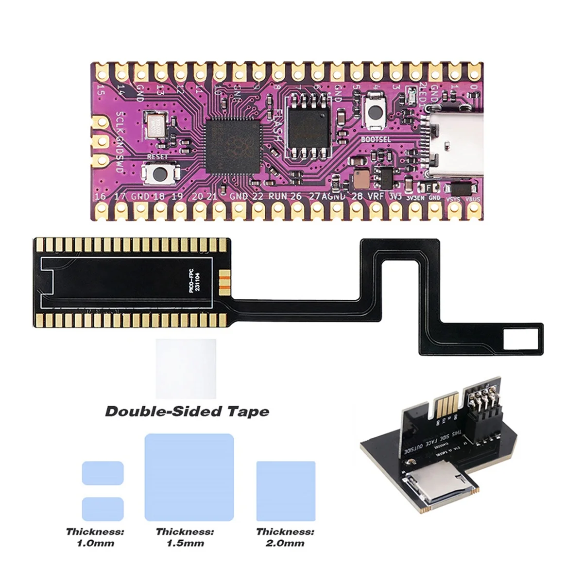 Picoboot Flex Cable for Gamecube/ Raspberry Pi Pico Board with SD2SP2 Pro Adapter for NGC Game Accessories-A