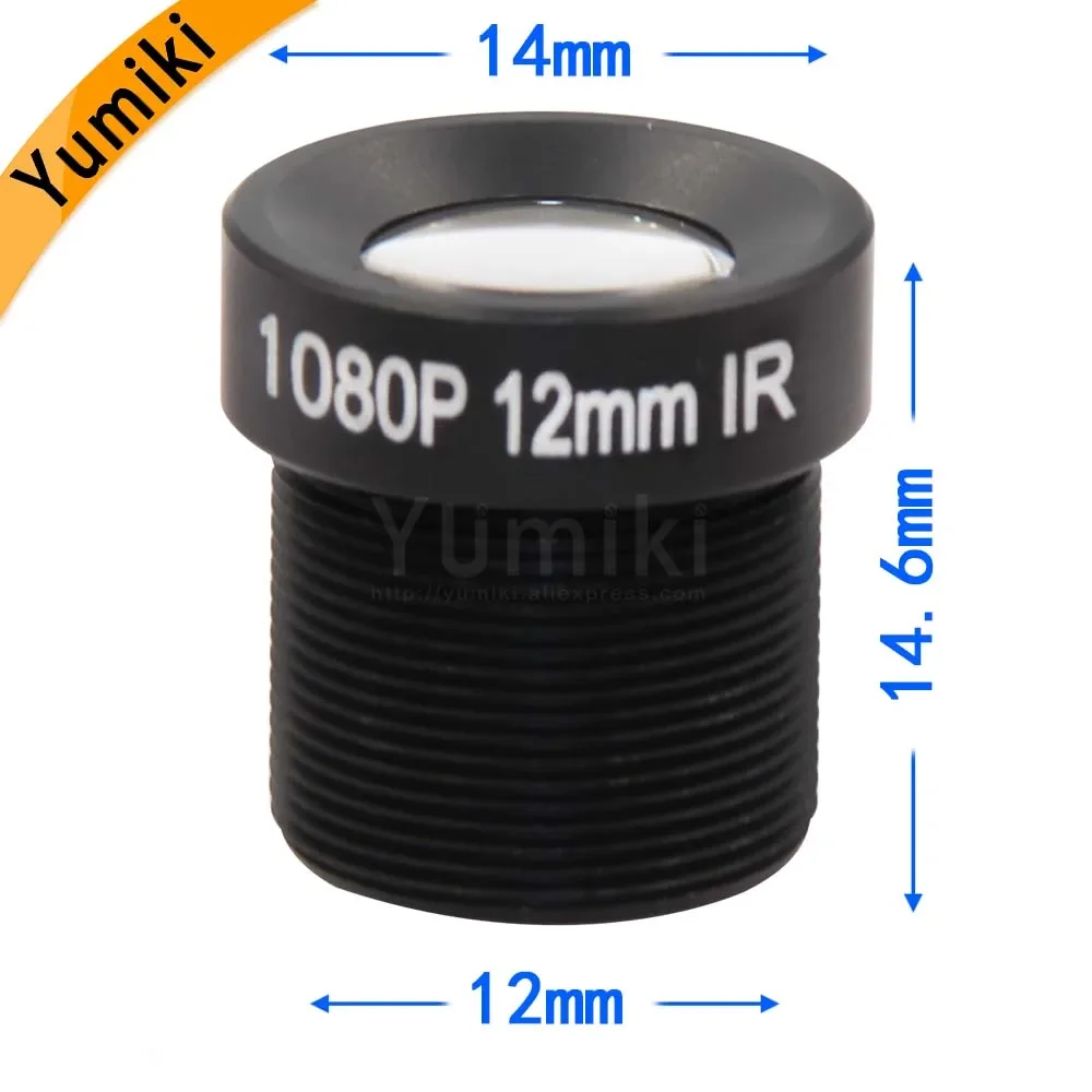 Yumiki CCTV lens F2.0 M12*0.5 12mm 25degree CCTV Camera Board Lens for 1/3\