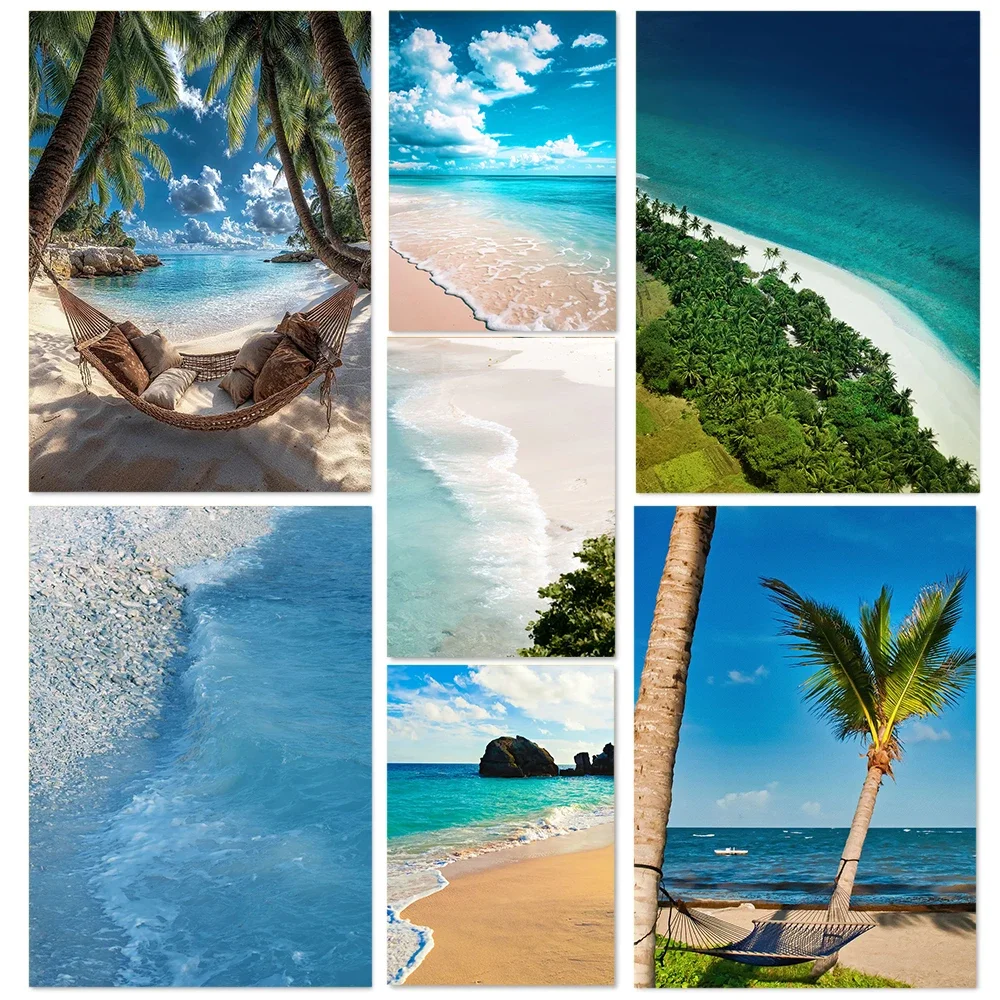 Tropical Beautiful Coastal Beach Coconut Tree Landscape Art Poster Canvas Canvas Printing Living Room Bedroom Home Decoration