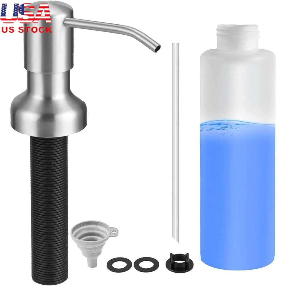 

Прочный дозатор мыла, кухонная мойка, матовый никель, нержавеющая сталь, вращающийся на 360 градусов насос, простая установка, жидкое мыло для рук