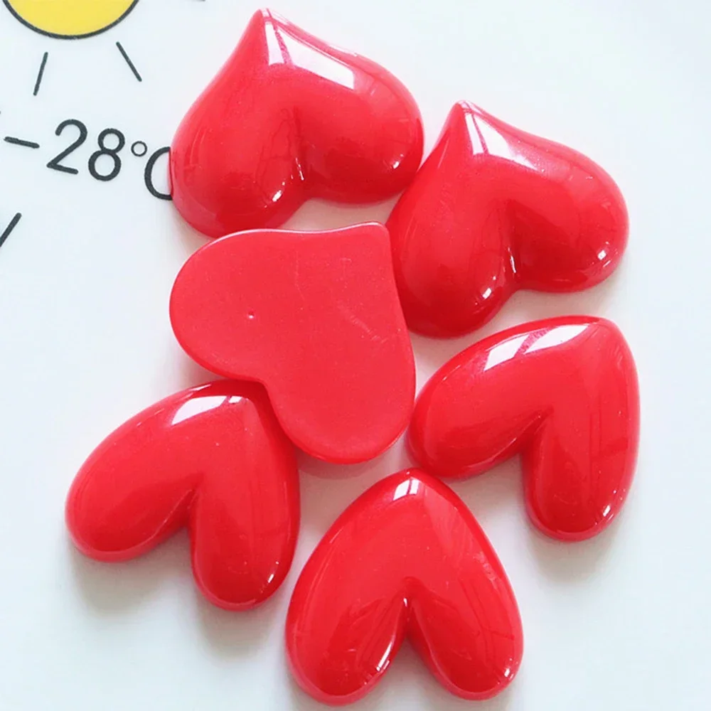 10PCS Shiny Red Heart Series Resin Flat Back Cabochons For Hairpin Scrapbooking DIY Jewelry Craft Decoration Accessories