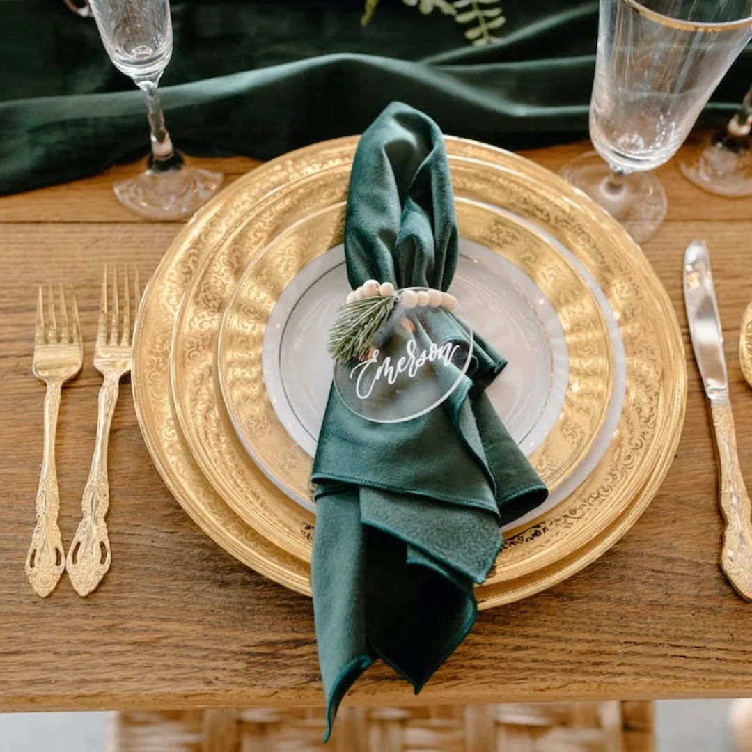 

6PCS Velvet Napkins 45x45cm Soft Suitable for Dinner Wedding Thanksgiving Christmas Banquet Restaurant Decoration Luxurious