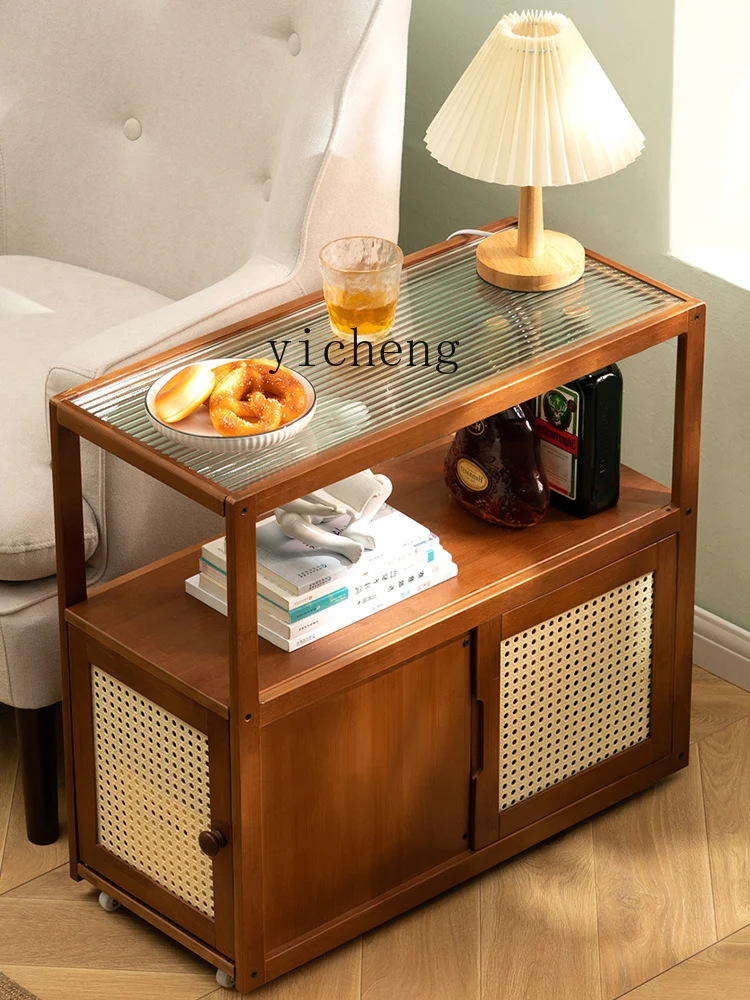 Zk Movable Small Coffee Table Sofa Side Small Table Bedside Eight-Immortal Table Storage Rack