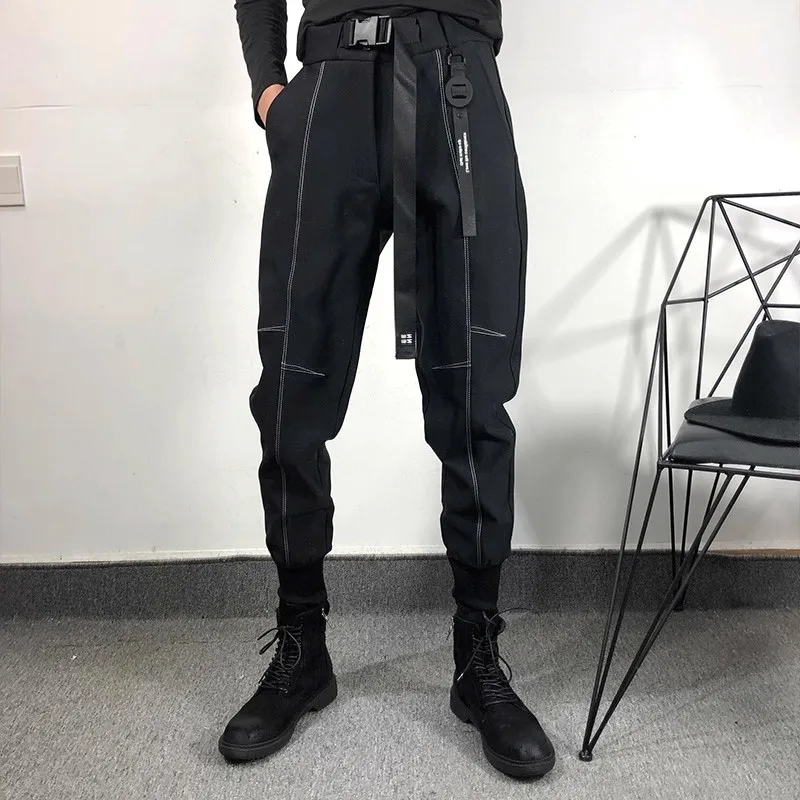 

Autumn and winter original hip-hop trendy brand designer loose workwear sports leggings street style spliced ​​stretch sweatpant