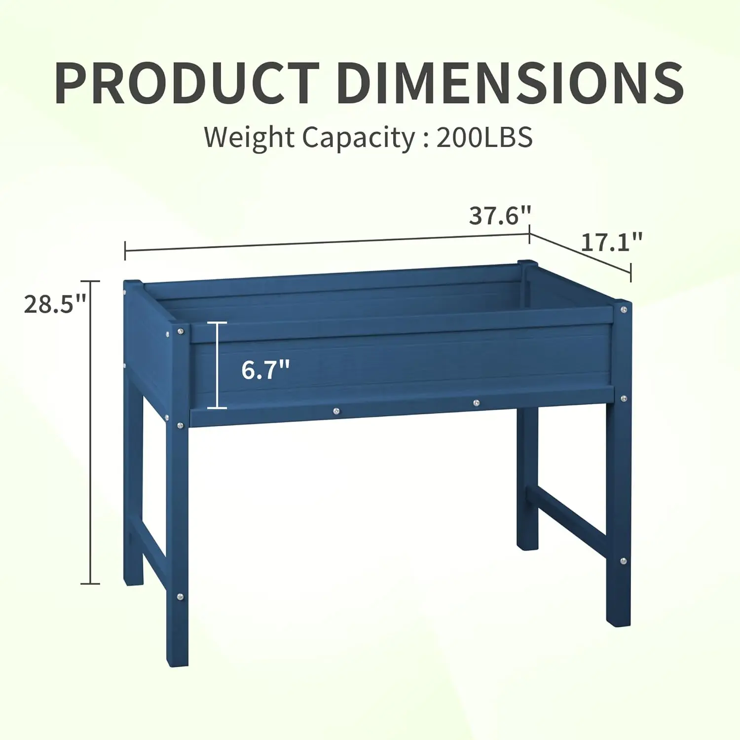 Raised Garden Planting Bed with Legs,HDPE Elevated Planter Box Rot-Resistant and Non-Cracking for Herb Vegetable Flower