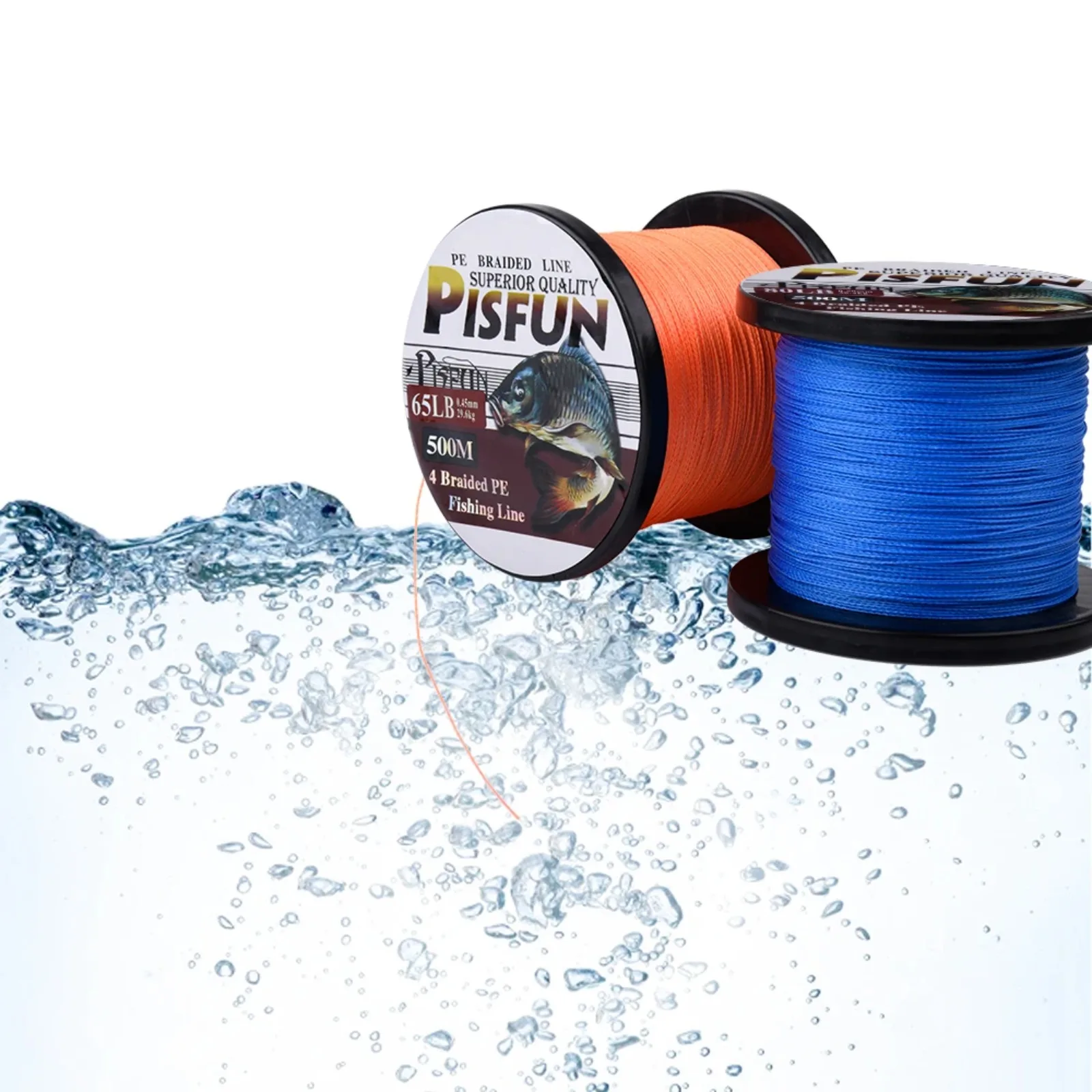 

PISFUN 4 Strands Braided PE Fishing Line 500M Super Strong Pull 12-80LB Abrasion Resistant Multifilament Wire for Fishing Tackle