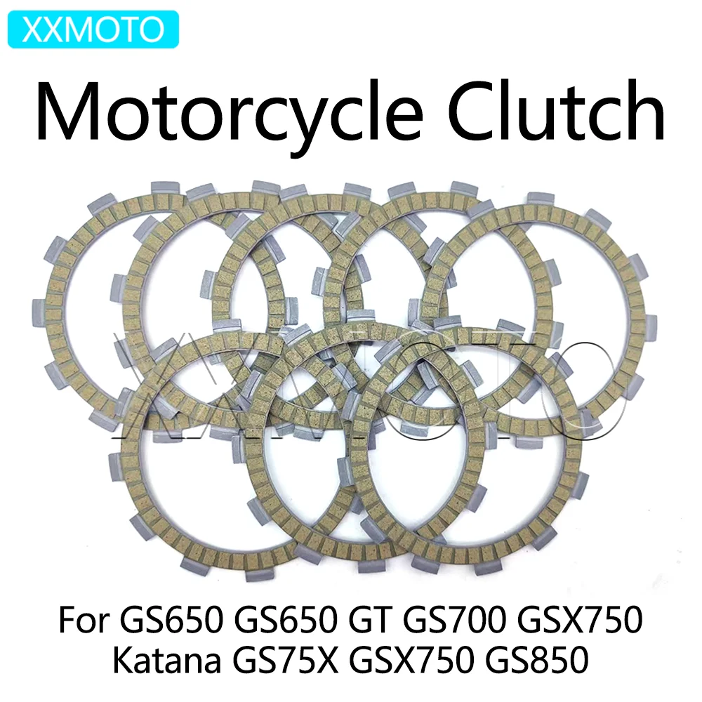 Диски сцепления GS650 для Suzuki GS650 GT GS700 GSX750 Katana GS75X GSX750 GS850 GS 700 650 Комплекты фрикционных дисков сцепления мотоцикла Диски сцепления GS650 для Suzuki GS650 GT GS700 GSX750 Katana GS75X GSX750 GS850 GS 700 650 Комплекты фрикционных дисков сцепления мотоцикла
