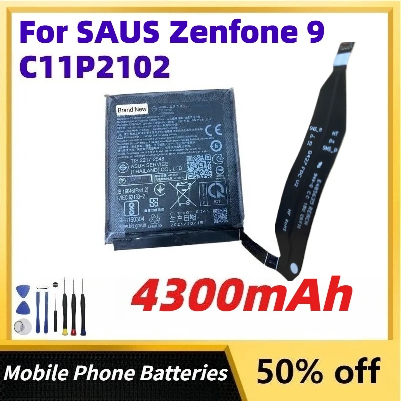 

Brand New 4300mAh Zurong C11P2102 Mobile Phone Battery for SAUS Zenfone 9 Replaceable Lithium Battery +Free Tools