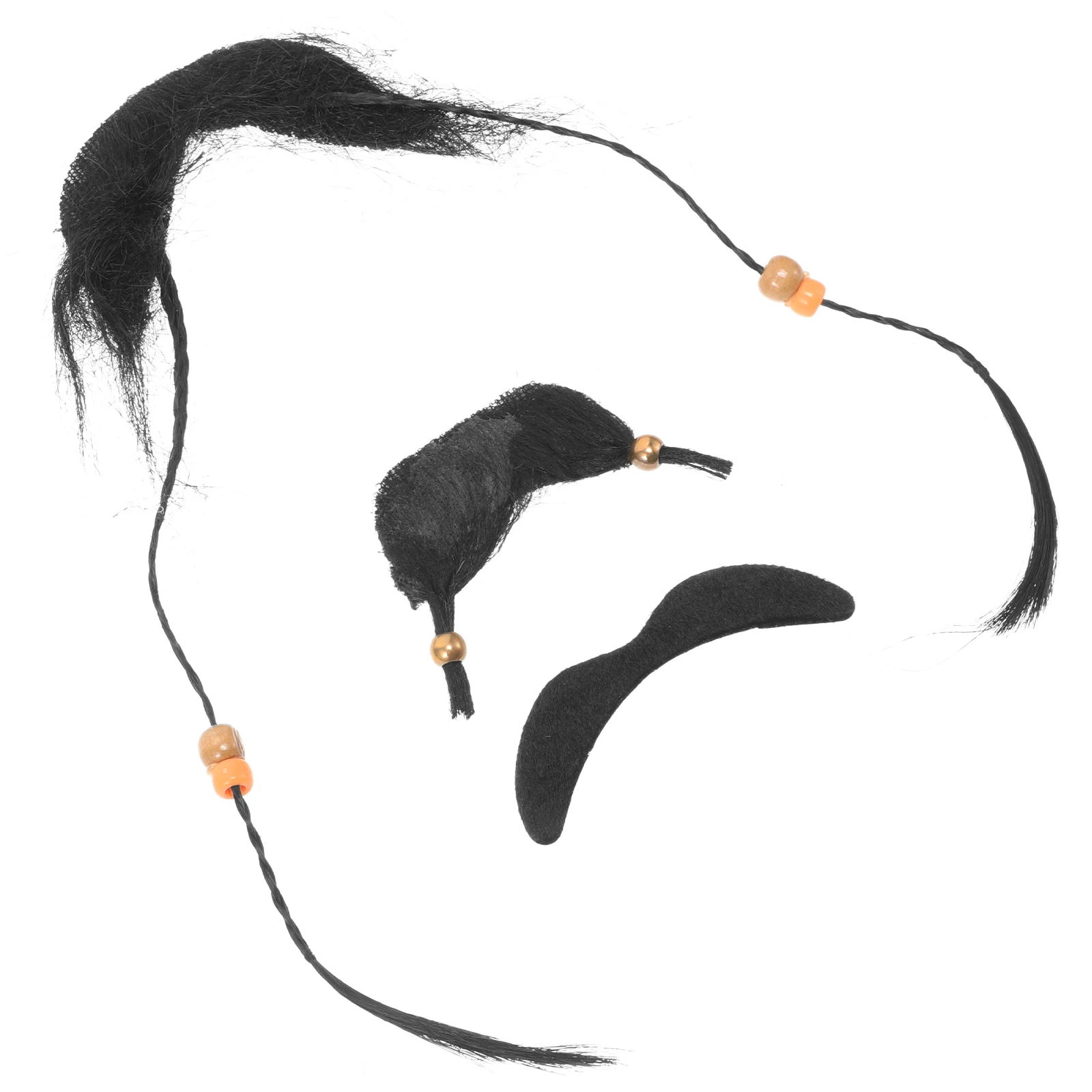 

3 Pcs Funny Simulation Beard Suit Fake Face Cosplay Chemical Fiber Realistic Mustache