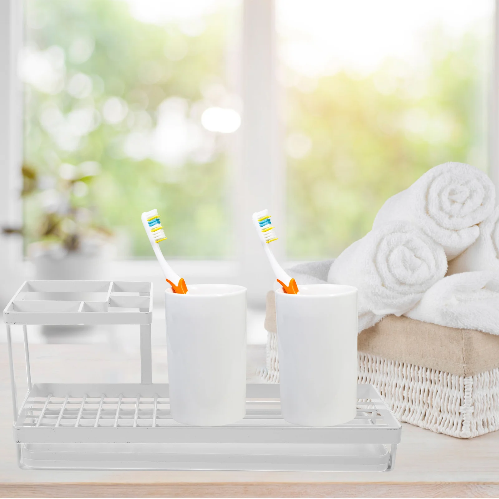 

Toothbrush Toothpaste Holder Hollow-Out Carbon Steel Bathroom Organizer Rack For Electric Toothbrush Shaver Cleansing Instrument