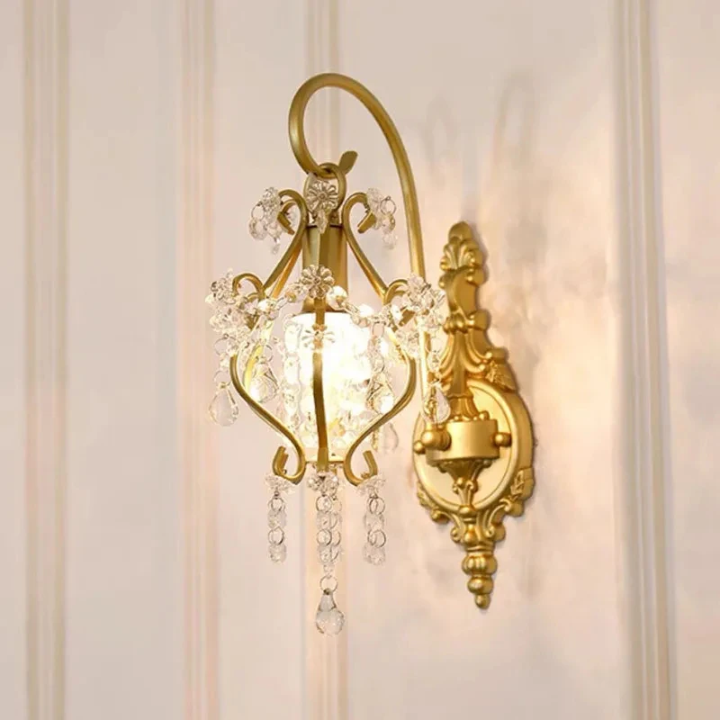 

Warm Light Crystal Sconce Wall Lamp Home Bedroom Decor Night Light for Bathroom Modern Indoor Lighting Fixture Bedside Lamps