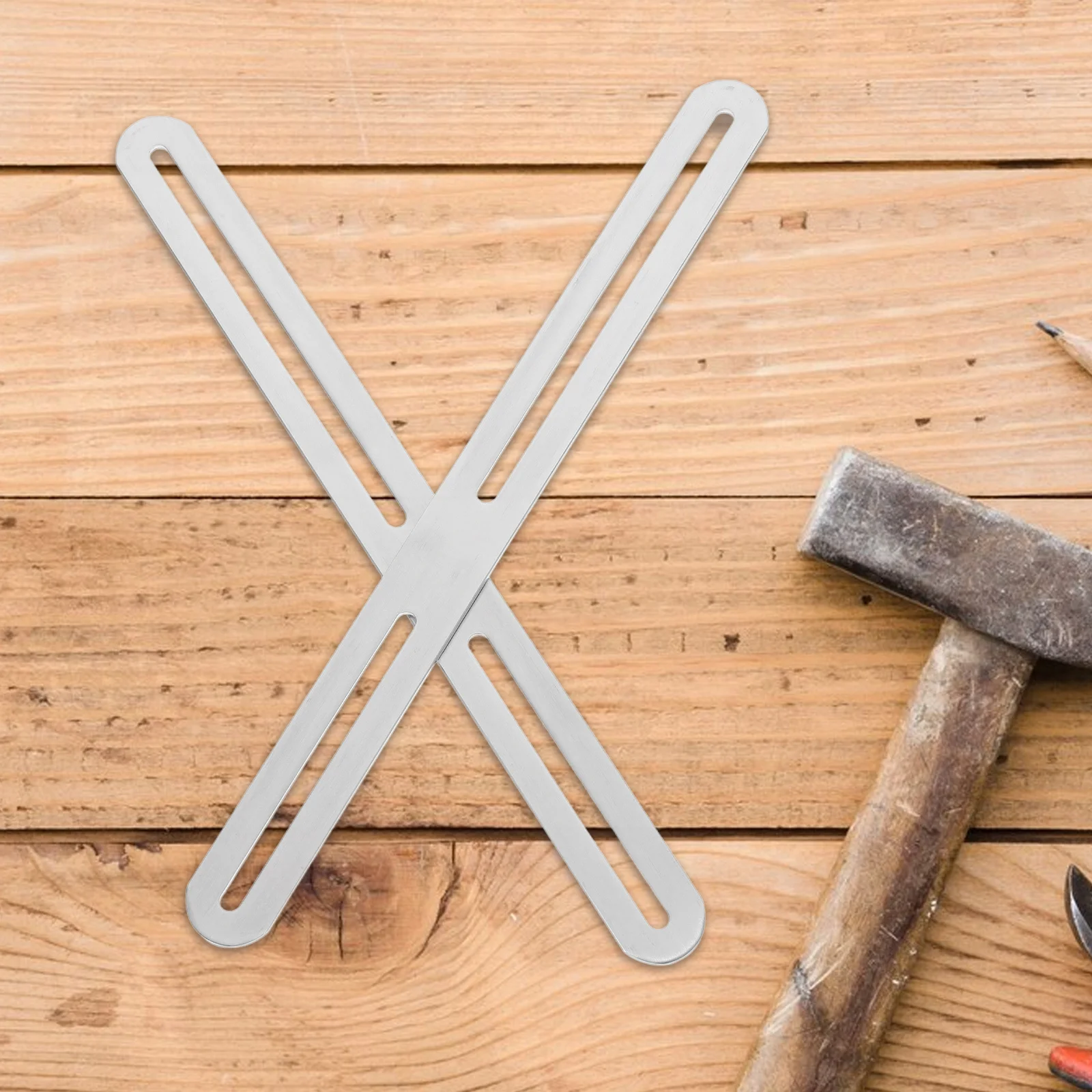 

2Pcs Stainless Steel Double Head Adjustable Corner Codes Thickened Furniture Repair Brackets Shelf Bed Table Support