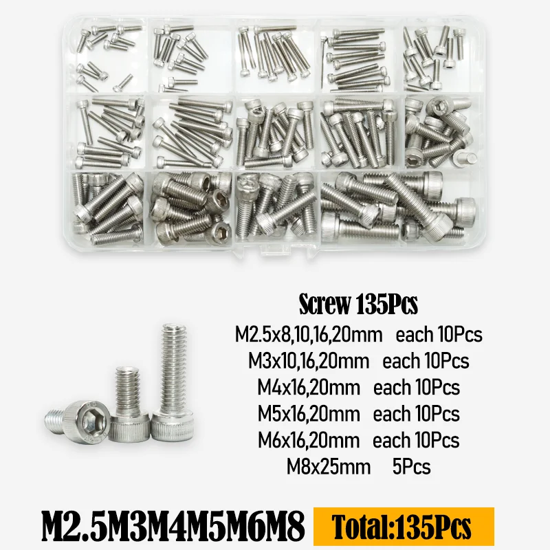 Innen sechs kant schrauben Schrauben Muttern Kit m2, 5 m3 m4 m5 m6 m8 Inbus antrieb din912 2,5 Edelstahl metrische Sechs kant schraube mit Mutter – Detail 4