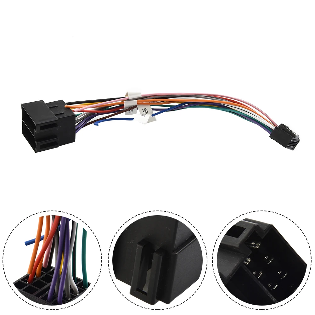 16 Pin To ISO Wiring Harness Adapter 16P Plug ISO Connector Conversion Cable Universal-Accessories Wire For DIN Screen Car Radio