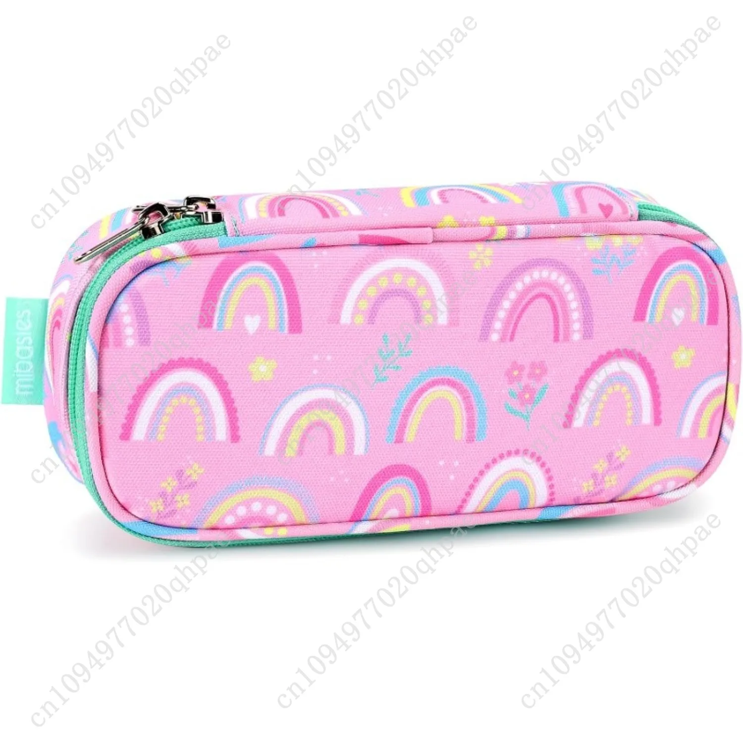 mibasies Girls Pencil Case for Kids, Multi-Slot Pencil Pouch, Rabbit Green