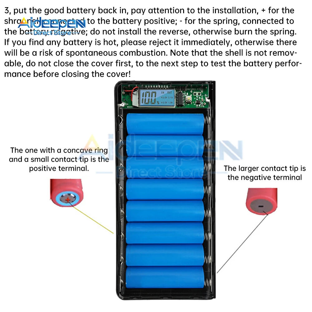 8X18650 แบตเตอรี่ผู้ถือ Dual USB Power Bank แบตเตอรี่กล่องชาร์จโทรศัพท์มือถือ DIY กรณีเชลล์ชาร์จสําหรับ Xiaomi