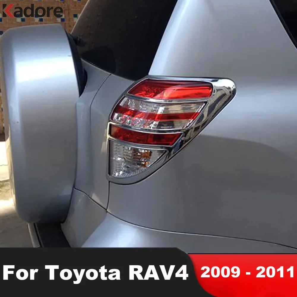 

Для Toyota RAV4 RAV 4 2009 2010 2011, хромированная крышка заднего фонаря автомобиля, накладки на задние фонари, накладки на раму заднего фонаря, аксессуары