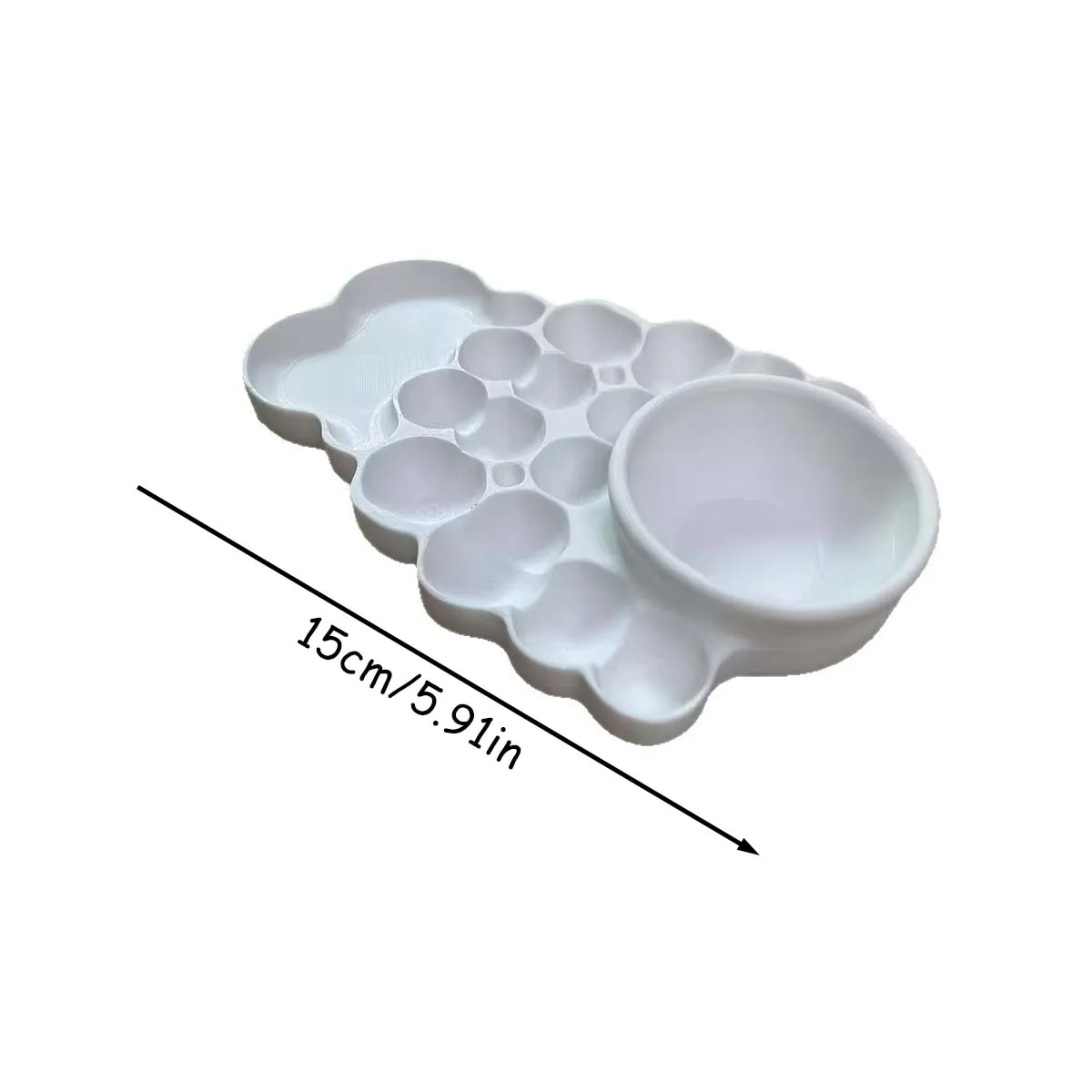 Large bubble palette, glossy handcrafted plastic palette, white plastic palette, porous palette, artist gift
