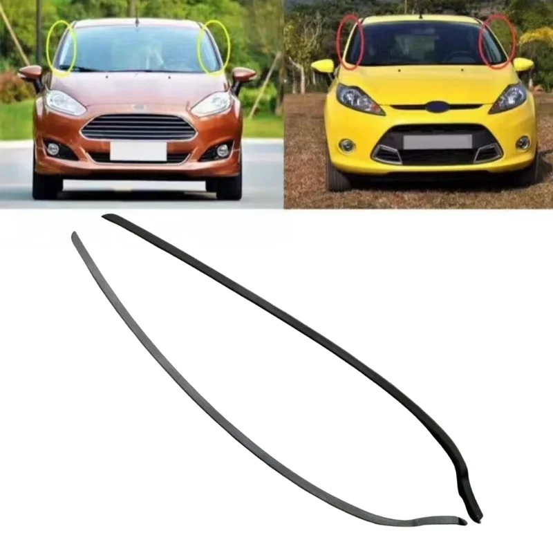 

2 Pieces Outside Windshield Side Hard Rubber for Fiesta 2009-2014 Windscreen Protective Strip Glass Weatherstrip Seal