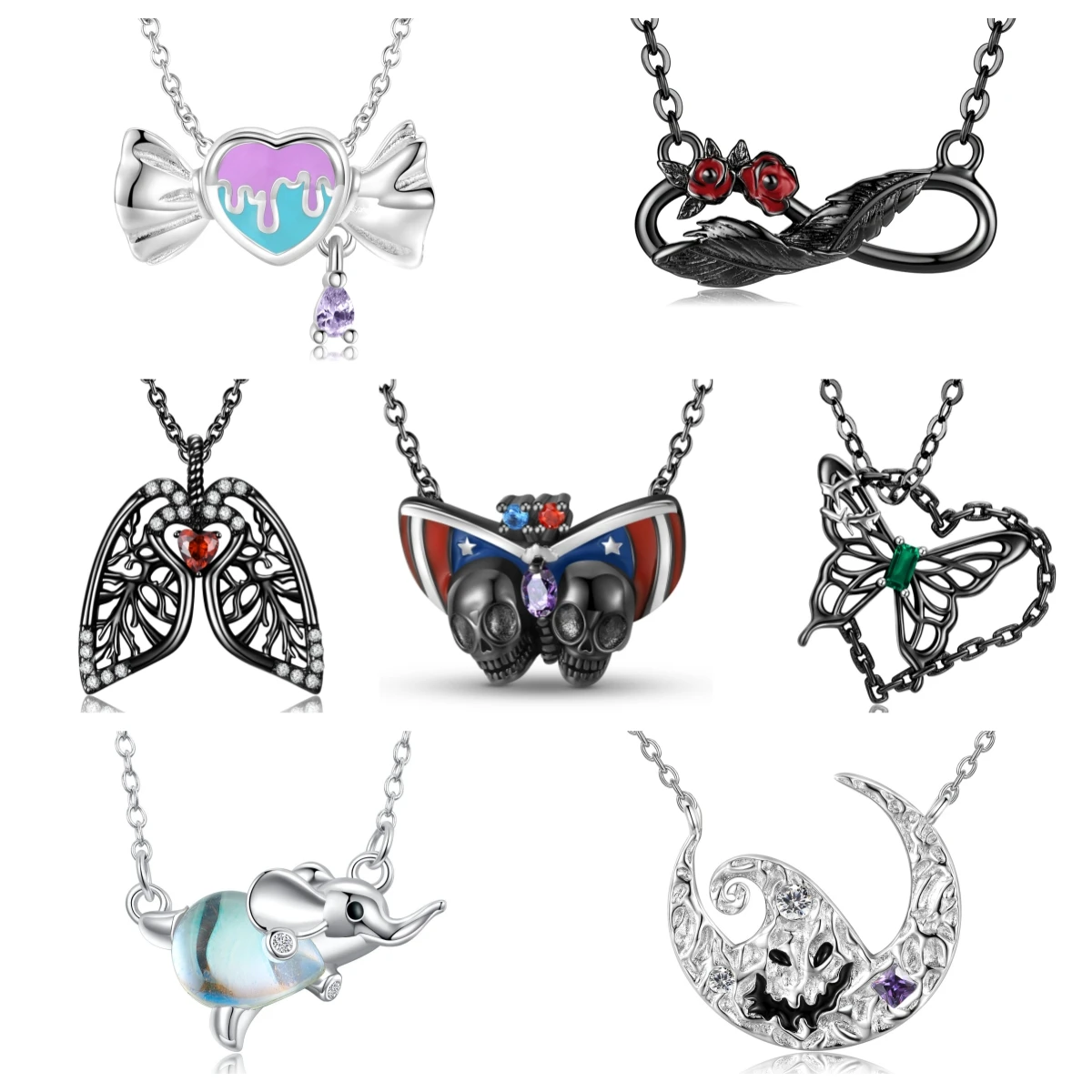 

925 Sterling Silver Flying Elephant Magic Hat Unlimited Feathers 45CM Pendant for Women Birthday Gift Fine Jewelry Necklace