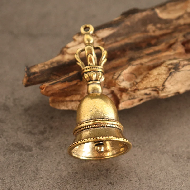 Vintage Brass Bell Charm Pendant DIY Keychain Pendant Home Decoration Craft