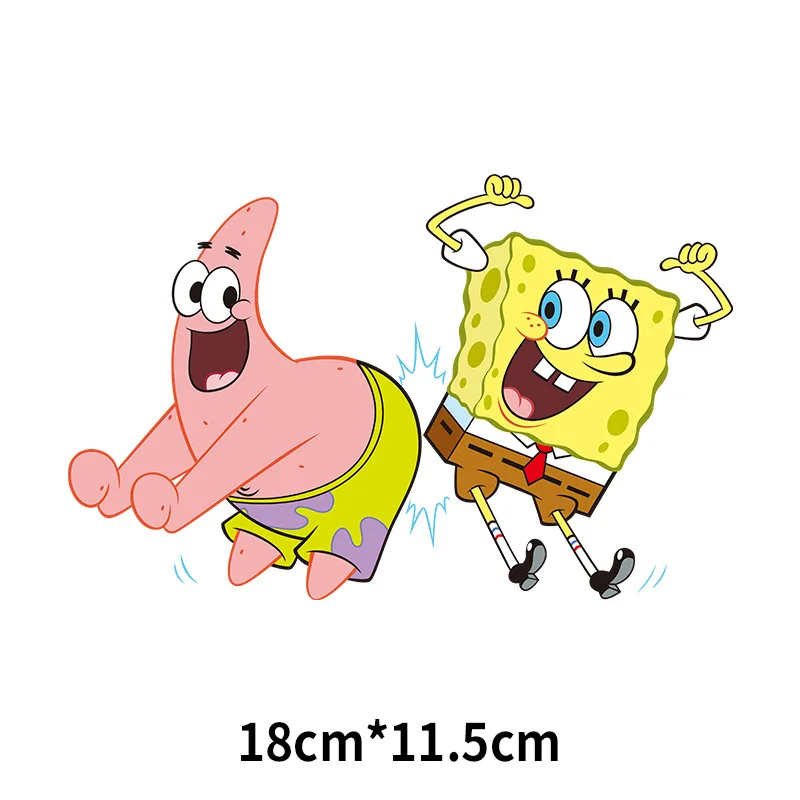 Anime Patrick Star Patches for Clothing Heat Transfer Stickers for T-Shirt Iron on Patches for Clothes Boys Girls Kawaii Custom