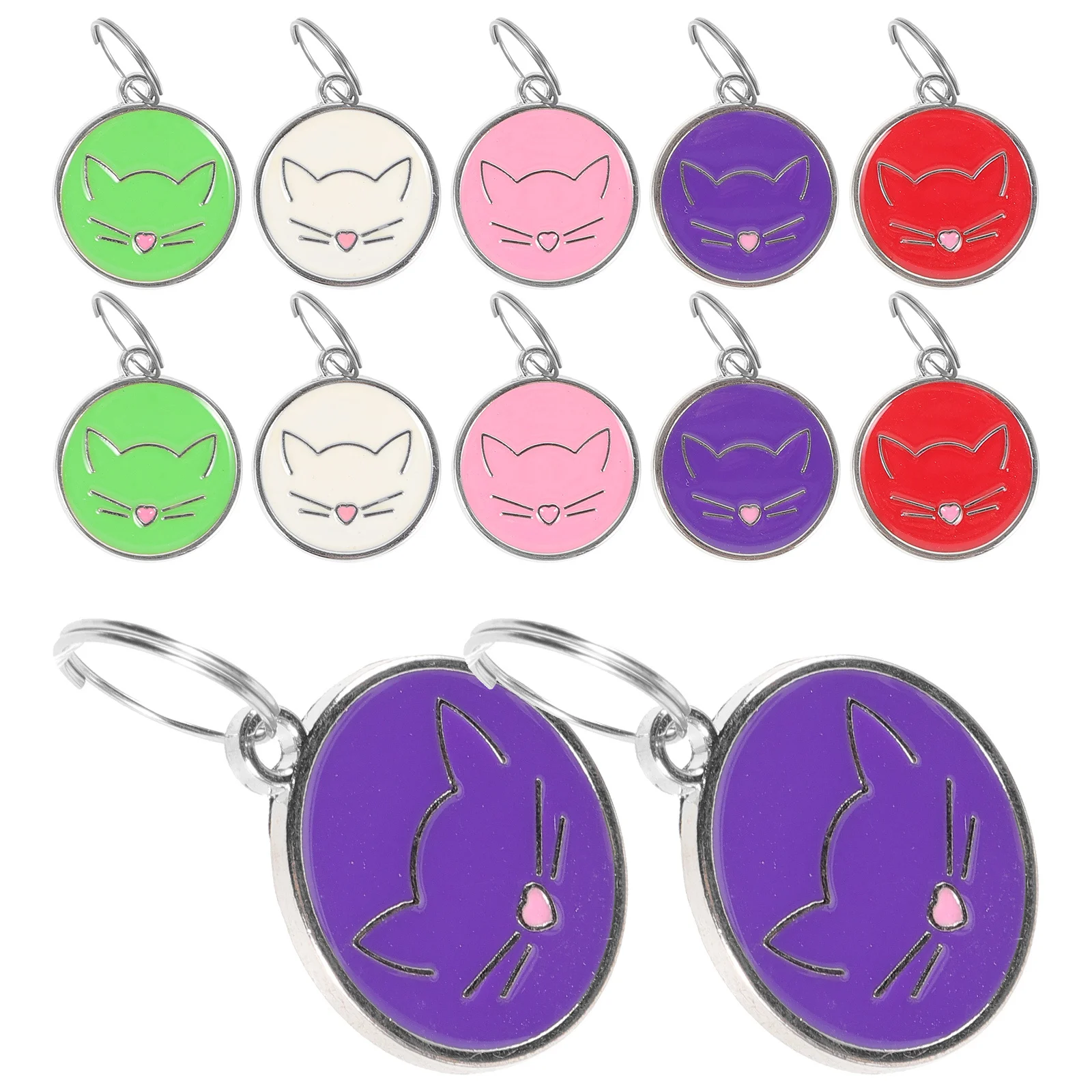 

12Pcs Stainless Steel Pet Id Tags Round Blank Engraved Tags Puppy Name Collar Tag Cat Tag Pet Supplies