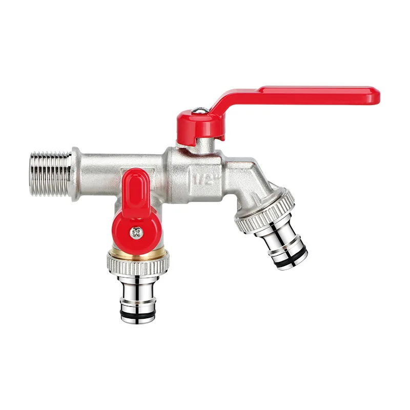 

Handle Watering Supply Taps Ball Valve Garden Tools Brass Water Faucet 1/2" Outside & Inside Used Easy Turn On/Off Lever