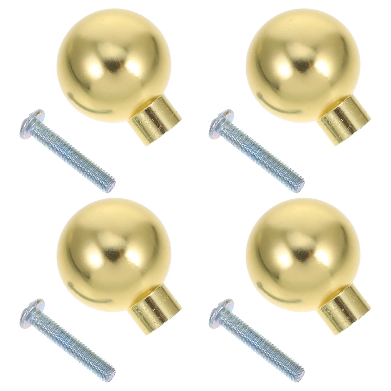 

4Pcs Gold Round Ball Cabinet Knobs Modern Furniture Handles for Kitchen Bathroom Vanity Vintage Dresser Knobs Knob