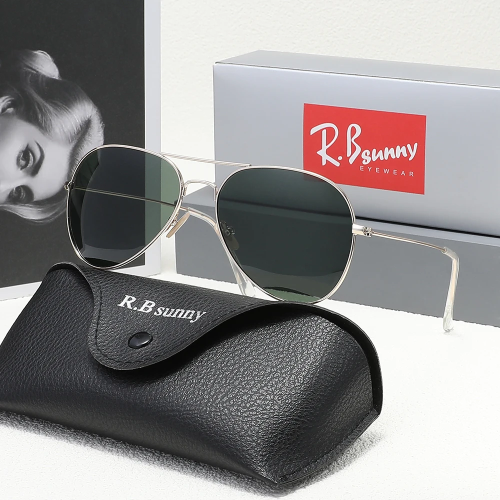 RBsunny marca Original Unisex gafas de sol piloto Retrio moda UV400 polarizadas conducción viaje mujeres/hombres gafas antideslumbrantes