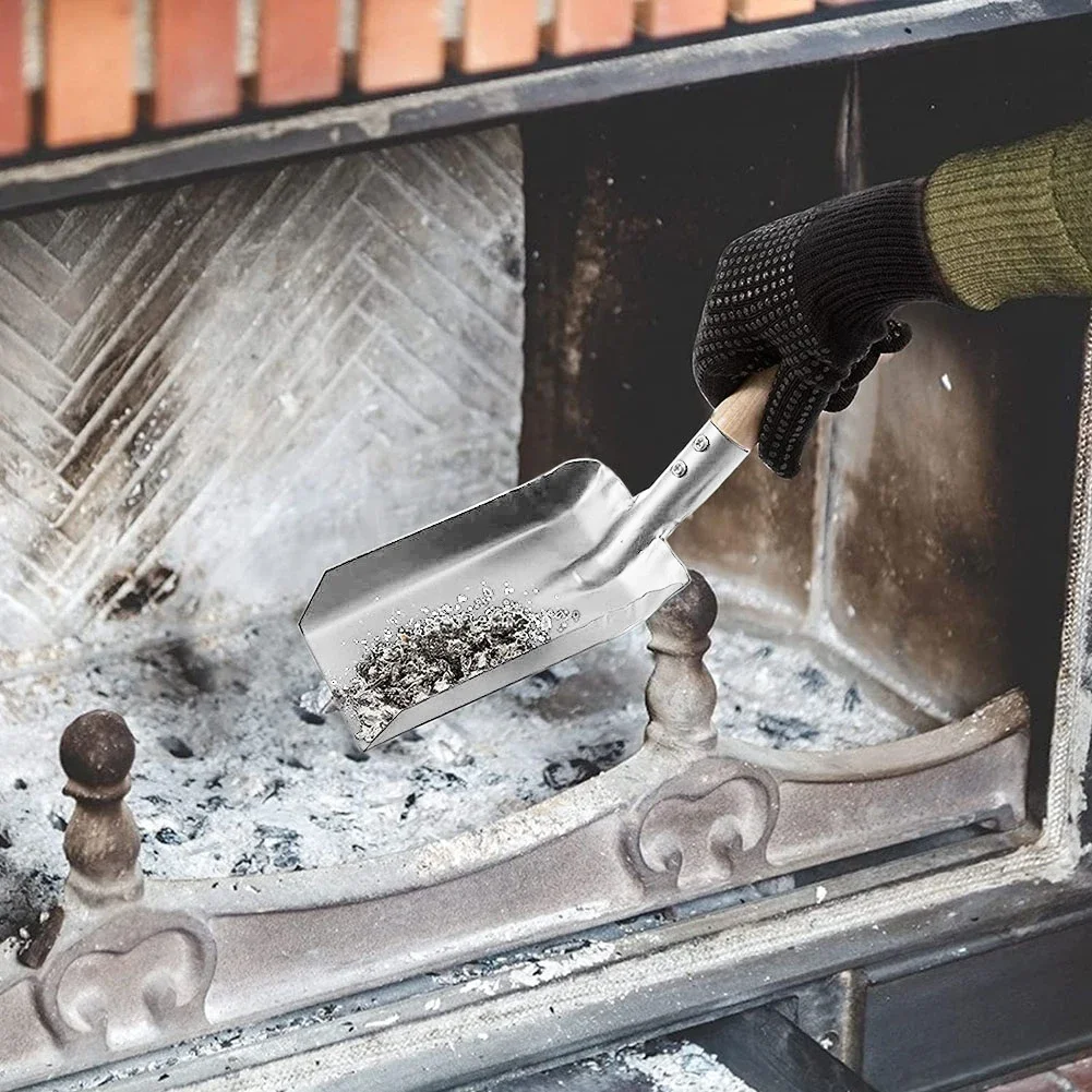 

Fireplace Cleaning Shovel With Stainless Steel Construction For Removing Ash And Debris From Chimneys Ovens And BBQ Grills