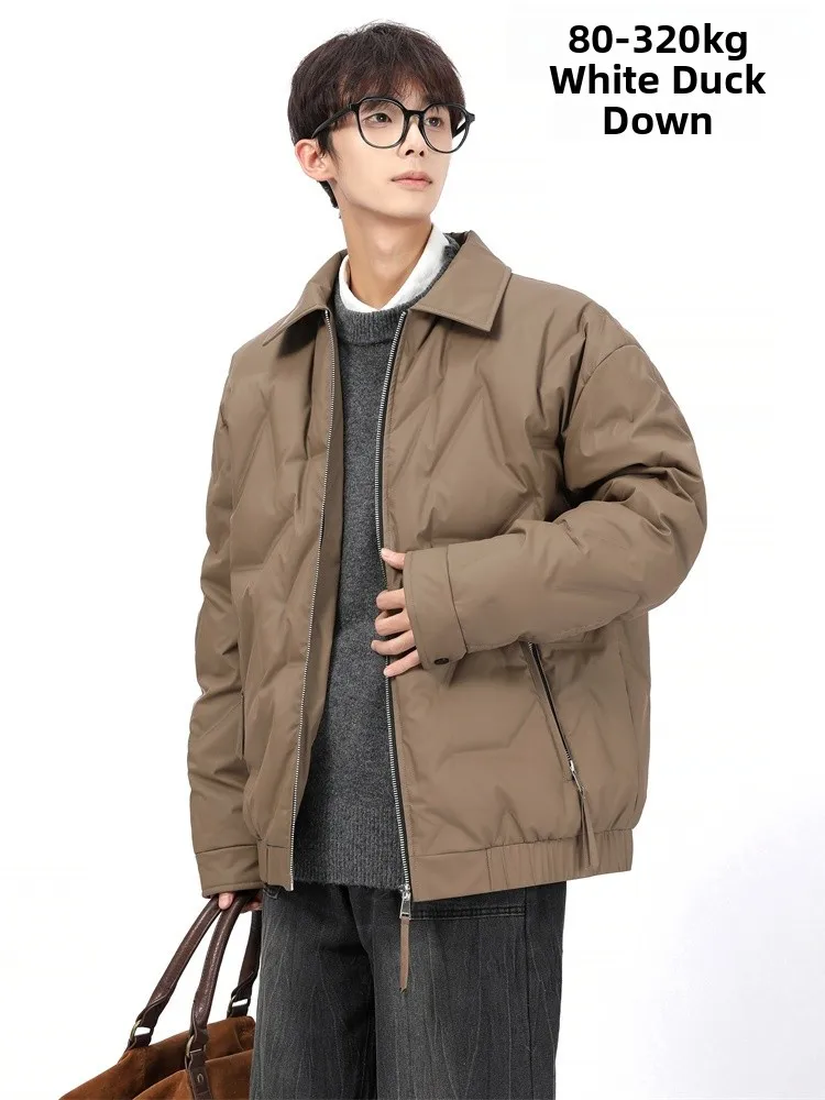 

Очень большая мужская пуховая куртка Jaet Thiened, теплого белого цвета, повседневная свободная верхняя одежда, модное зимнее пальто больших размеров