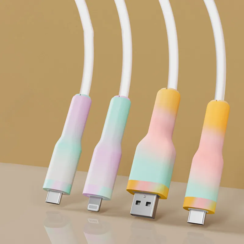 Soft Silicone Charger Cable Protector USB Type C Anti-break Protective Sleeve For Android Apple Dual Type-C 20W Data Line Cover