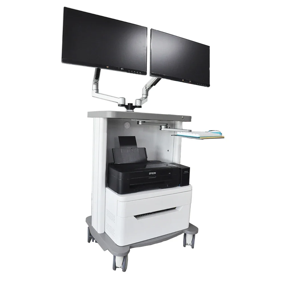 

YKD-2102 Manufacturer Good Quality Stand Mobile Medical Cart For Laptop Equipment Trolley