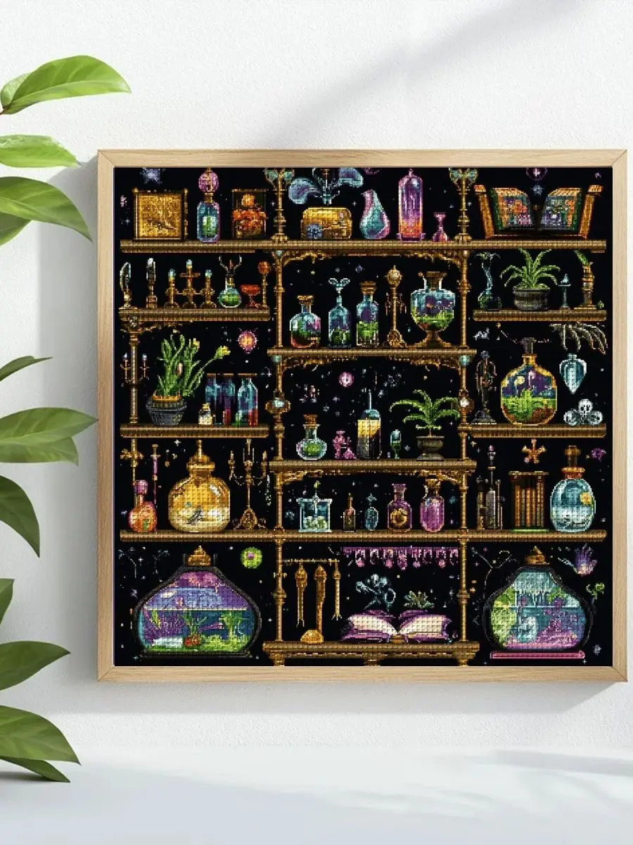 1 Stück 40x40 cm/15,74 Zoll Gesticktes Kreuzstich-Set DIY-Kit 11CT/14CT DIY-Stickset Kreuzstich-Set Joy Sunday – Detail 1