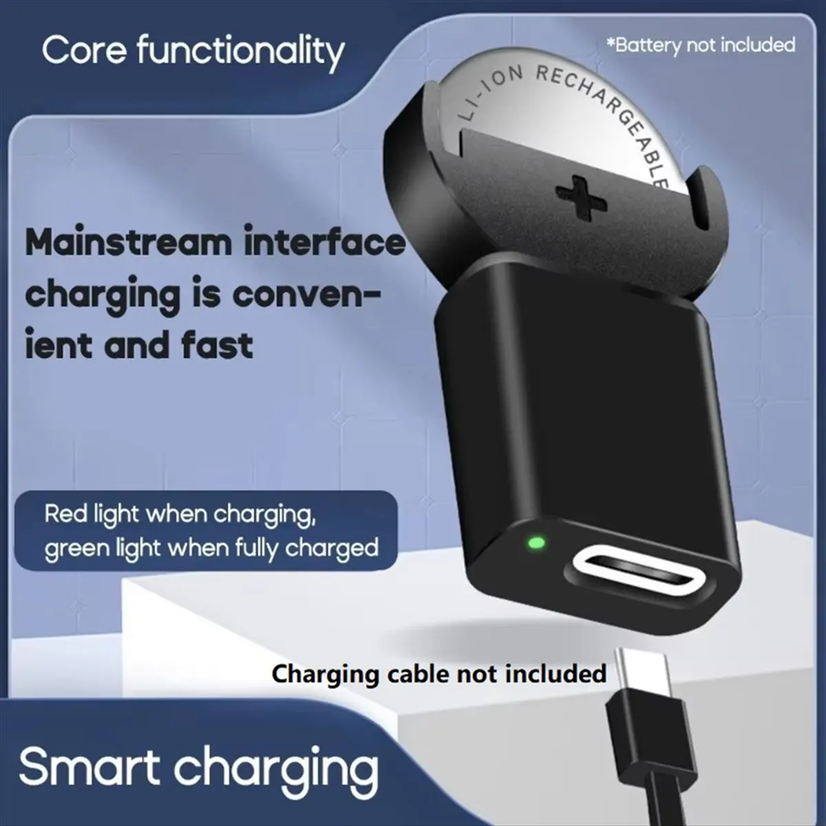 AAAE Type-C Li-Ion Charger LIR2032 LIR1632 LIR2025 LIR2016 LIR2032H Button Cell Battery Adapter USB C Fast Charging Charger
