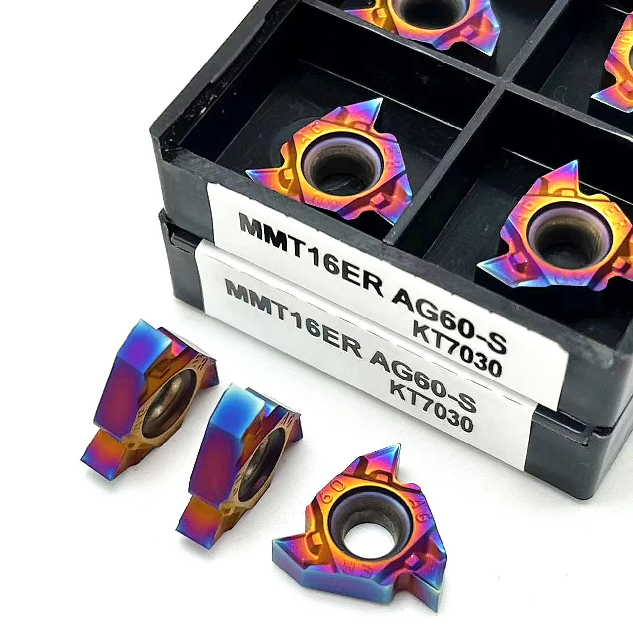10ชิ้น MMT16ER AG60 S KT7030คาร์ไบด์แทรกเธรดเครื่องมือกลึงตัดแทรกเครื่องมือกลึงเครื่อง CNC คาร์ไบด์ทังสเตน